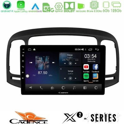 Cadence X2 Series 8Core Android14 6+128GB Hyundai Accent 2006-2011 Navigation Multimedia Tablet 9