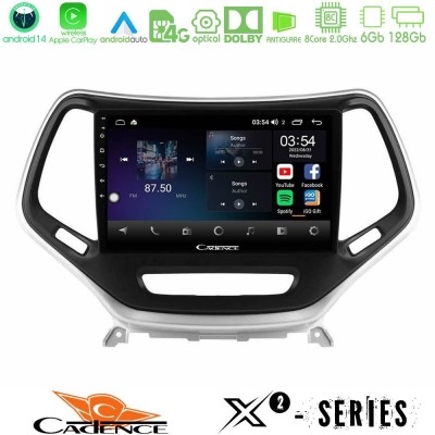 Cadence X2 Series 8Core Android14 6+128GB  Jeep Cherokee 2014-2019 Navigation Multimedia Tablet 9