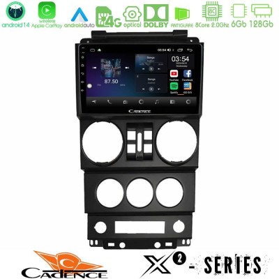 Cadence X2 Series 8Core Android14 6+128GB  Jeep Wrangler 2008-2010 Navigation Multimedia Tablet 9