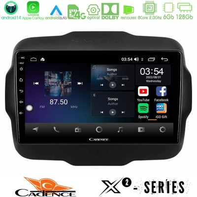 Cadence X2 Series 8Core Android14 6+128GB  Jeep Renegade 2015-2019 Navigation Multimedia Tablet 9