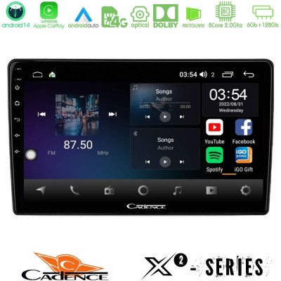 Cadence X2 Series 8Core Android14 6+128GB  Kia Ceed 2007-2009 Navigation Multimedia Tablet 9
