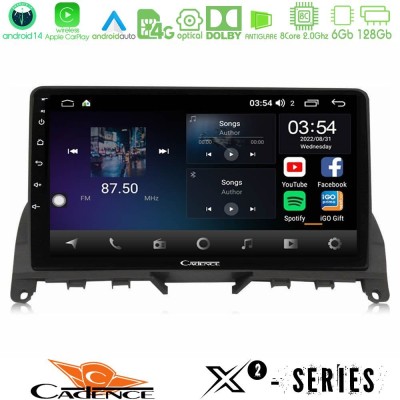 Cadence X2 Series 8Core Android14 6+128GB  Mercedes C Class W204 Navigation Multimedia Tablet 9