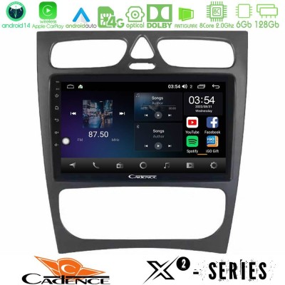 Cadence X2 Series 8Core Android14 6+128GB  Mercedes C Class (W203) Navigation Multimedia Tablet 9