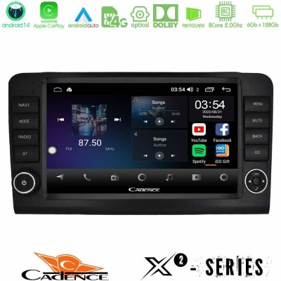 Cadence X2 Series 8Core Android14 6+128GB  Mercedes ML/GL Class W164 2006-2011 Navigation Multimedia Tablet 9