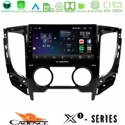 Cadence X2 Series 8Core Android14 6+128GB  Mitsubishi L200 2016-> amp; Fiat Fullback (Manual A/C) Navigation Multimedia Tablet 9