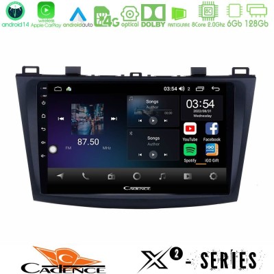 Cadence X2 Series 8Core Android14 6+128GB  Mazda 3 2009-2014 Navigation Multimedia Tablet 9