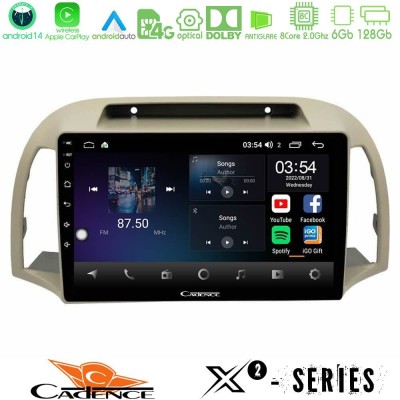 Cadence X2 Series 8Core Android14 6+128GB  Nissan Micra K12 2002-2010 Navigation Multimedia Tablet 9
