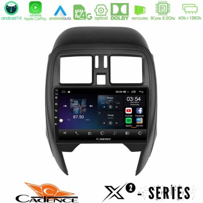 Cadence X2 Series 8Core Android14 6+128GB  Nissan Micra 2013-2016 Navigation Multimedia Tablet 9