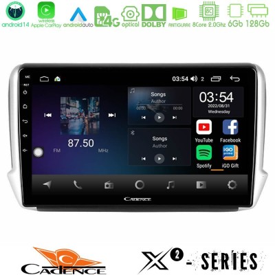 Cadence X2 Series 8Core Android14 6+128GB  Peugeot 208/2008 Navigation Multimedia Tablet 10