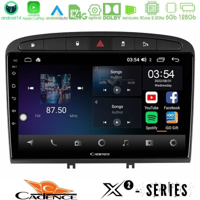 Cadence X2 Series 8Core Android14 6+128GB  Peugeot 308/RCZ Navigation Multimedia Tablet 9