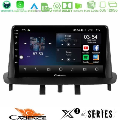 Cadence X2 Series 8Core Android14 6+128GB  Renault Megane 3 2009-2013 Navigation Multimedia Tablet 9