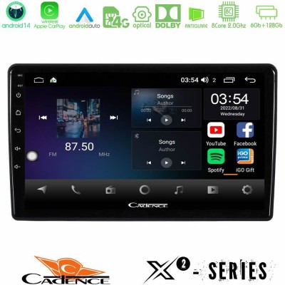 Cadence X2 Series 8Core Android14 6+128GB Opel Vivaro/Renault Trafic/Nissan Primastar Navigation Multimedia Tablet 10