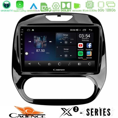 Cadence X2 Series 8Core Android14 6+128GB  Renault Captur 2013-2019 (Manual AC) Navigation Multimedia Tablet 9