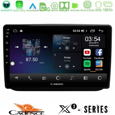 Cadence X2 Series 8Core Android14 6+128GB  Skoda Fabia 2007-2014 Navigation Multimedia Tablet 10