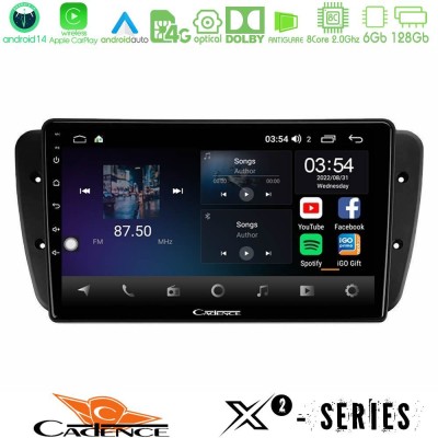 Cadence X2 Series 8Core Android14 6+128GB  Seat Ibiza 2008-2012 Navigation Multimedia Tablet 9