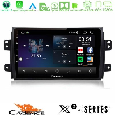 Cadence X2 Series 8Core Android14 6+128GB  Suzuki SX4 2006-2014 Fiat Sedici 2006-2014 Navigation Multimedia Tablet 9