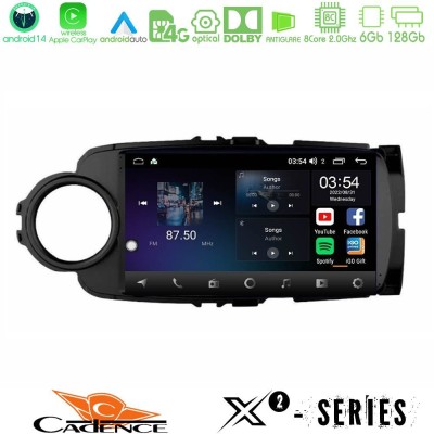Cadence X2 Series 8Core Android14 6+128GB  Toyota Yaris Navigation Multimedia Tablet 9