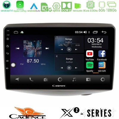 Cadence X2 Series 8Core Android14 6+128GB  Toyota Yaris 1999 - 2006 Navigation Multimedia Tablet 9