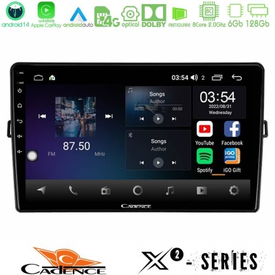 Cadence X2 Series 8Core Android14 6+128GB  Toyota Auris Navigation Multimedia Tablet 10