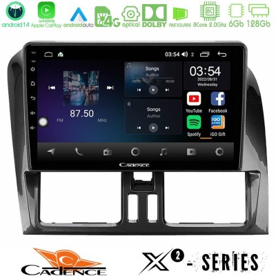 Cadence X2 Series 8Core Android14 6+128GB  Volvo XC60 2009-2012 Navigation Multimedia Tablet 9