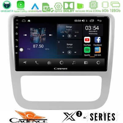 Cadence X2 Series 8Core Android14 6+128GB  VW Scirocco 2008-2014 Navigation Multimedia Tablet 9