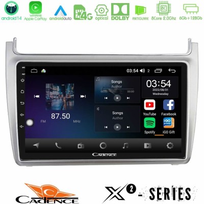 Cadence X2 Series 8Core Android14 6+128GB  Vw Polo 2014-2017 Navigation Multimedia Tablet 9