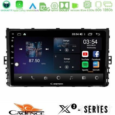 Cadence X2 Series 8Core Android14 6+128GB  VW MQB 2017-> Navigation Multimedia Tablet 9