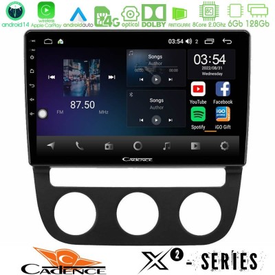 Cadence X2 Series 8Core Android14 6+128GB  VW Jetta Navigation Multimedia Tablet 10