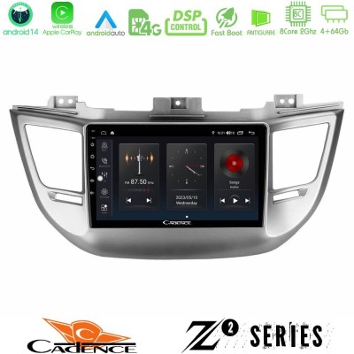 Cadence Z2 Series 8Core Android14 4+64GB  Hyundai Tucson 2015-2018 Navigation Multimedia Tablet 9