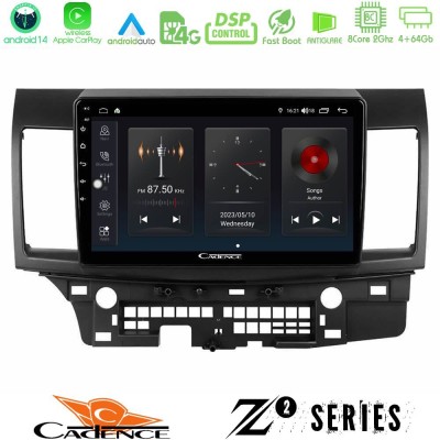 Cadence Z2 Series 8Core Android14 4+64GB  Mitsubishi Lancer 2008 – 2015 Navigation Multimedia Tablet 10