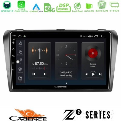 Cadence Z2 Series 8Core Android14 4+64GB  Mazda 3 2004-2009 Navigation Multimedia Tablet 9