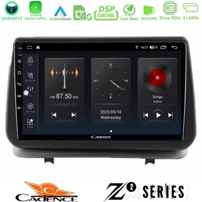 Cadence Z2 Series 8Core Android14 4+64GB  Renault Clio 2005-2012 Navigation Multimedia Tablet 9