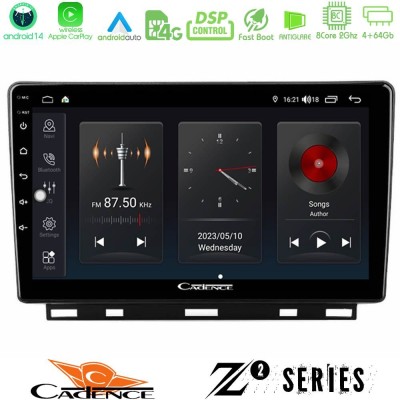 Cadence Z2 Series 8Core Android14 4+64GB  Renault Clio 5 2020-2025 Navigation Multimedia Tablet 9