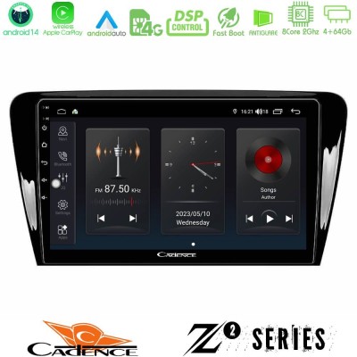 Cadence Z2 Series 8Core Android14 4+64GB  Skoda Octavia 7 Navigation Multimedia Tablet 10