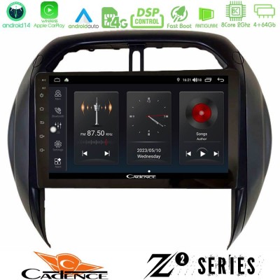 Cadence Z2 Series 8Core Android14 4+64GB  Toyota RAV4 2001-2005 (Auto A/C) Navigation Multimedia Tablet 9