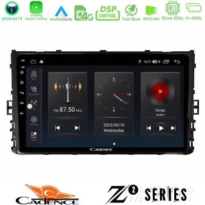 Cadence Z2 Series 8Core Android14 4+64GB  VW MQB 2017-> Navigation Multimedia Tablet 9
