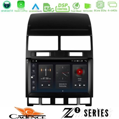 Cadence Z2 Series 8Core Android14 4+64GB  VW Touareg 2002 – 2010 Navigation Multimedia Tablet 9
