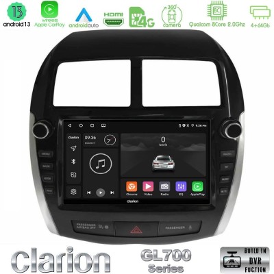 Clarion GL700 Series 8Core Android13 4+64GB Mitsubishi ASX 2013-2018 Navigation Multimedia Tablet 9