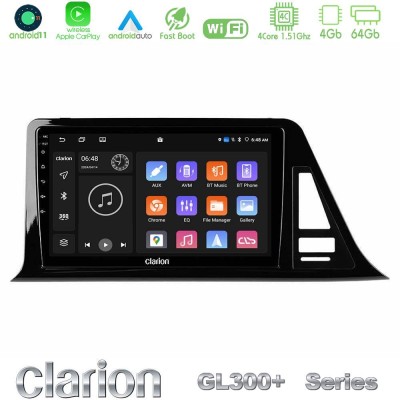 Clarion GL300+ Series 4Core Android11 4+64GB  Toyota CH-R (Χωρίς Εργ.Οθόνη) Navigation Multimedia Tablet 9