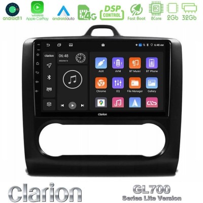 Clarion GL700 Lite Series 8Core Android11 2+32GB Ford Focus Auto AC Navigation Multimedia Tablet 9