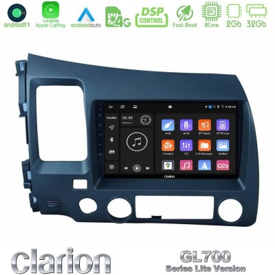 Clarion GL700 Lite Series 8Core Android11 2+32GB Honda Civic 2006-2011 Navigation Multimedia Tablet 9