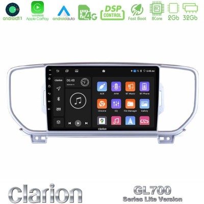 Clarion GL700 Lite Series 8Core Android11 2+32GB Kia Sportage 2016-2018 Navigation Multimedia Tablet 9