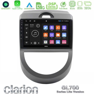 Clarion GL700 Lite Series 8Core Android11 2+32GB Kia Soul 2009-2011 Navigation Multimedia Tablet 9