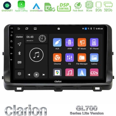 Clarion GL700 Lite Series 8Core Android11 2+32GB Kia Ceed 2018-2023 Navigation Multimedia Tablet 10