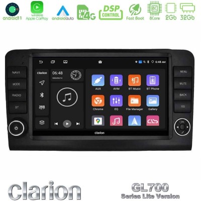 Clarion GL700 Lite Series 8Core Android11 2+32GB Mercedes ML/GL Class W164 2006-2011 Navigation Multimedia Tablet 9