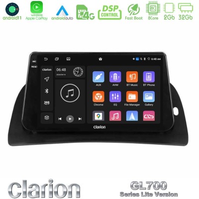Clarion GL700 Lite Series 8Core Android11 2+32GB Renault Kangoo 2013-2018 Navigation Multimedia Tablet 9