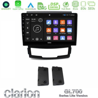 Clarion GL700 Lite Series 8Core Android11 2+32GB Ssangyong Korando 2010-2014 Navigation Multimedia Tablet 9