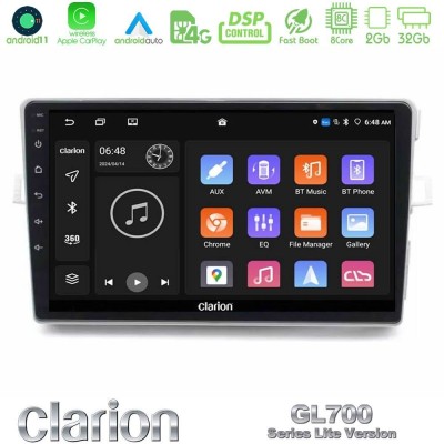 Clarion GL700 Lite Series 8Core Android11 2+32GB Toyota Verso 2009-2018 Navigation Multimedia Tablet 9