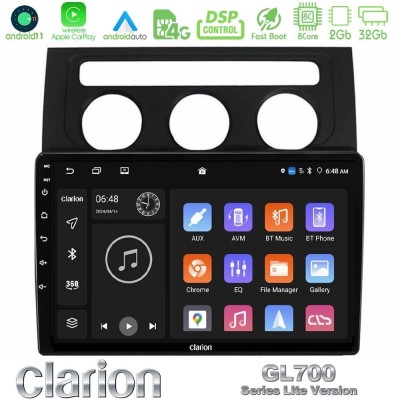 Clarion GL700 Lite Series 8Core Android11 2+32GB VW Touran 2003-2011 Navigation Multimedia Tablet 10