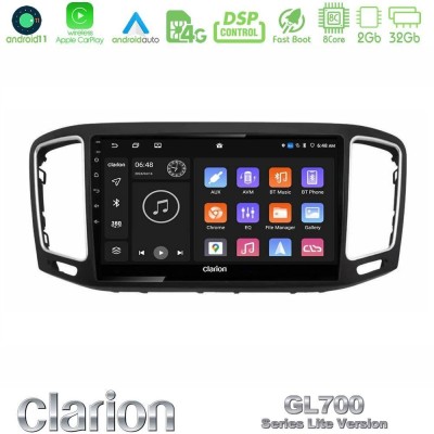 Clarion GL700 Lite Series 8Core Android11 2+32GB VW Sharan 2015-2023 Navigation Multimedia Tablet 9